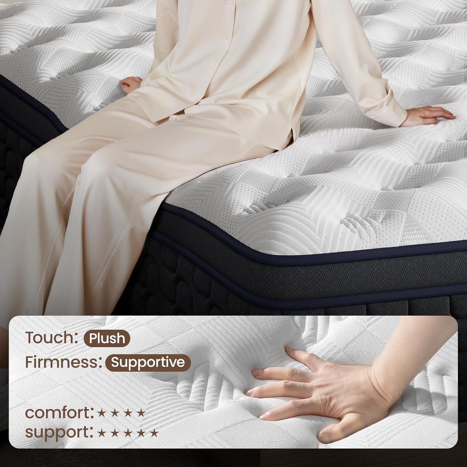 BedStory Deep Sleep Hybrid Mattress with Individual Pocket Springs