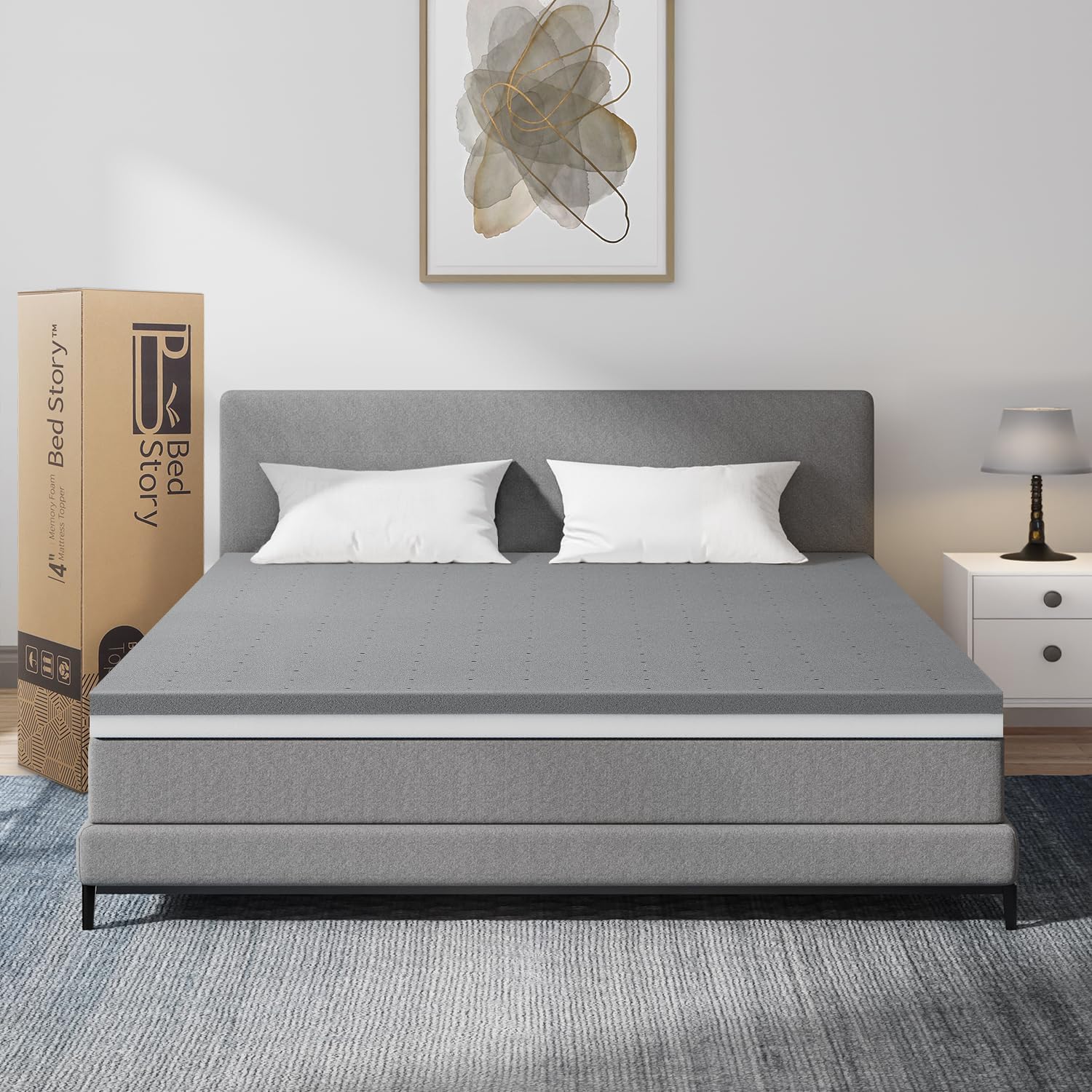 BedStory Gel Memory Foam with Bamboo Charcoal Topper