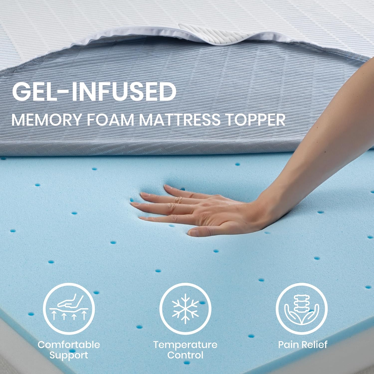 BedStory Gel Memory Foam for Pain Relief and Cooling Comfort
