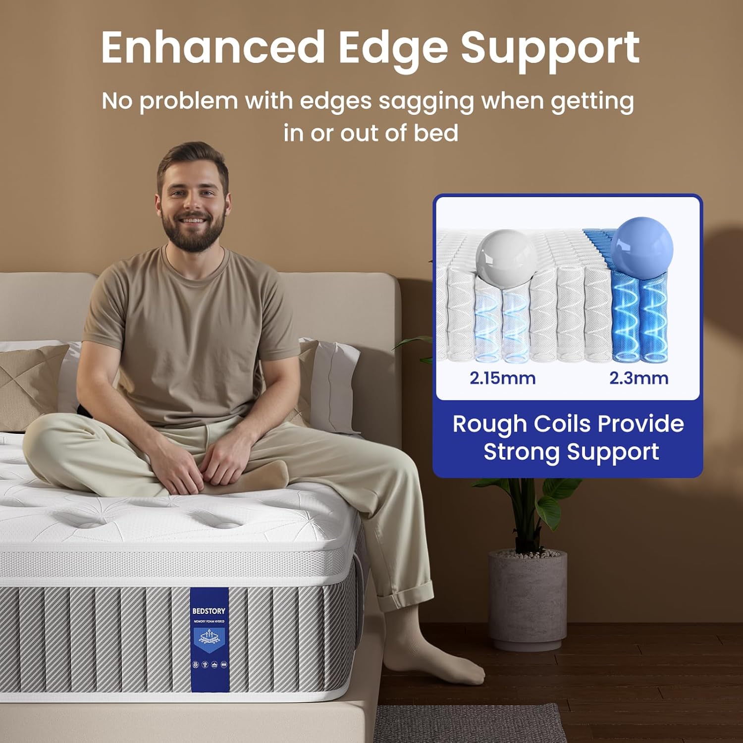 BedStory Individual Pocket Springs Mattress for Pain Relief