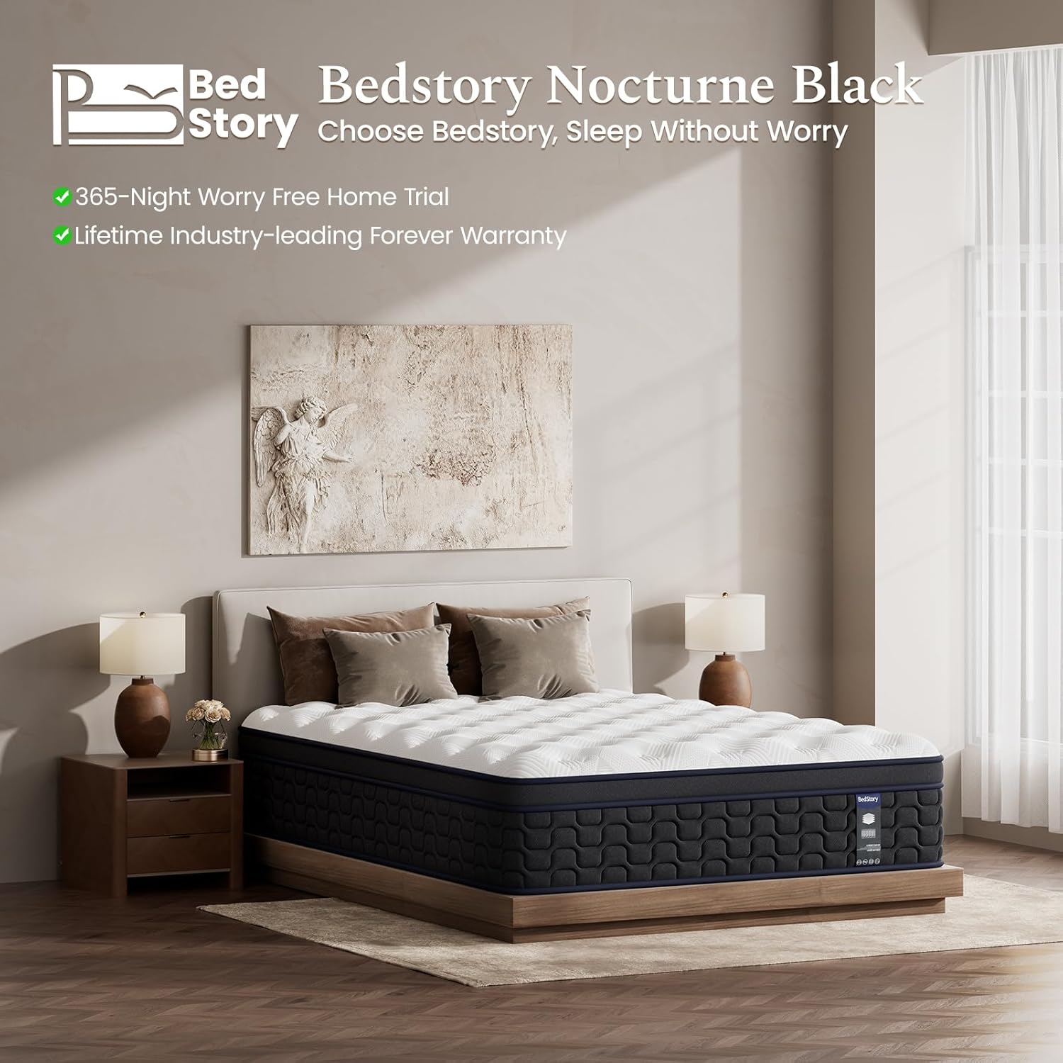 BedStory Deep Sleep Hybrid Mattress with Individual Pocket Springs