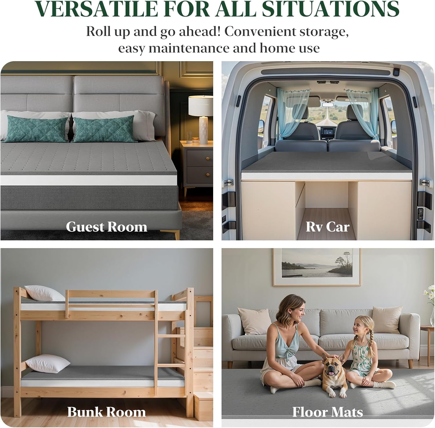 BedStory Gel Memory Foam with Bamboo Charcoal Topper